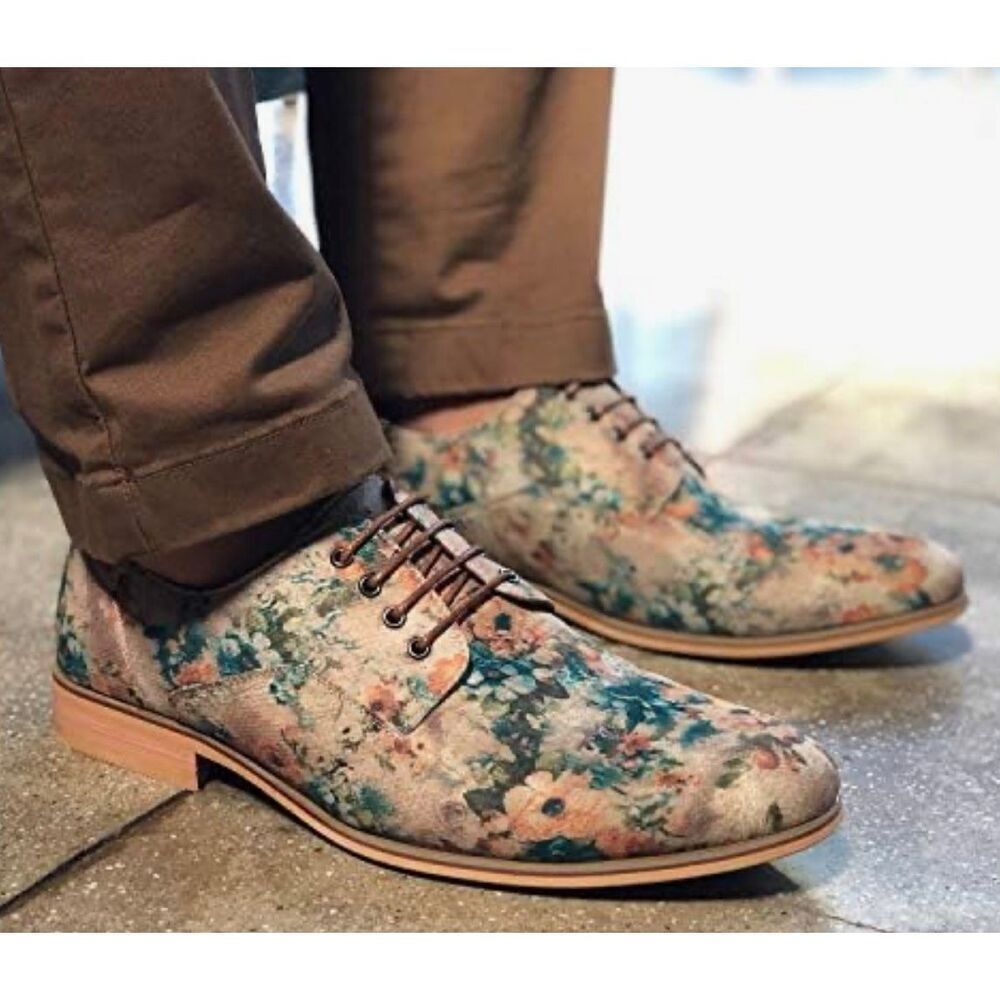 Polar Fox Paco Oxford Derby Dress Shoes Floral Size 13